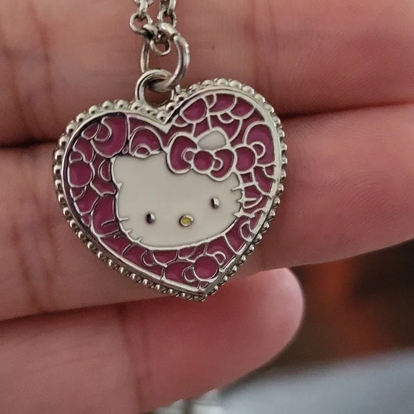 Combo sanrio hello kitty pink necklace, earrings hair clip - Picture 5 of 6